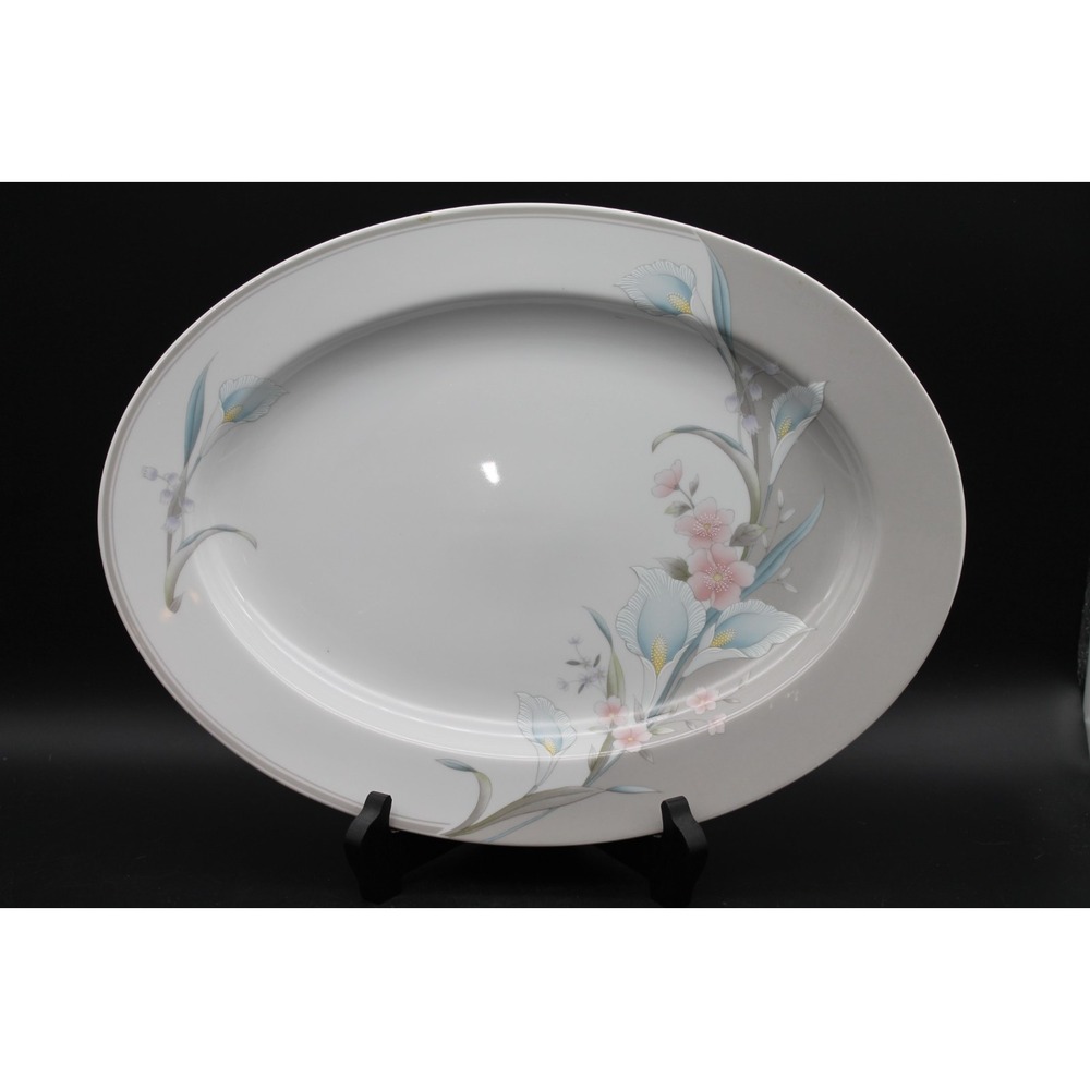 Baker Hart & Stuart Amy Large Oval Serving Platter 14.5 Floral Made In Japan